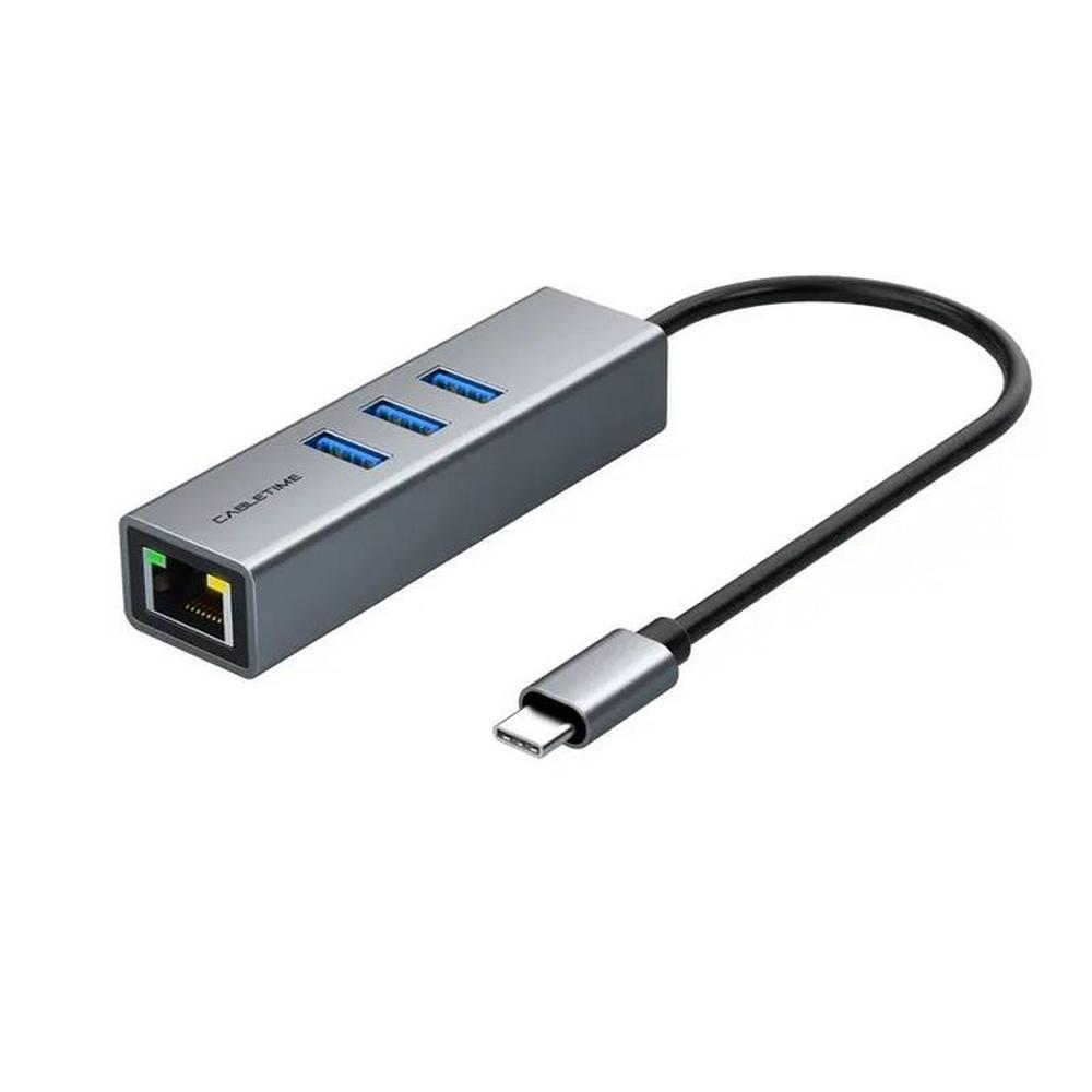 CableTime CB54G Hub USB Tipo C 3 puertos USB 3.0  Ethernet Gigabit