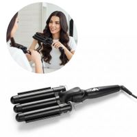 Rizador Profesional Ondulador de 3 Barriles para Cabello Negro