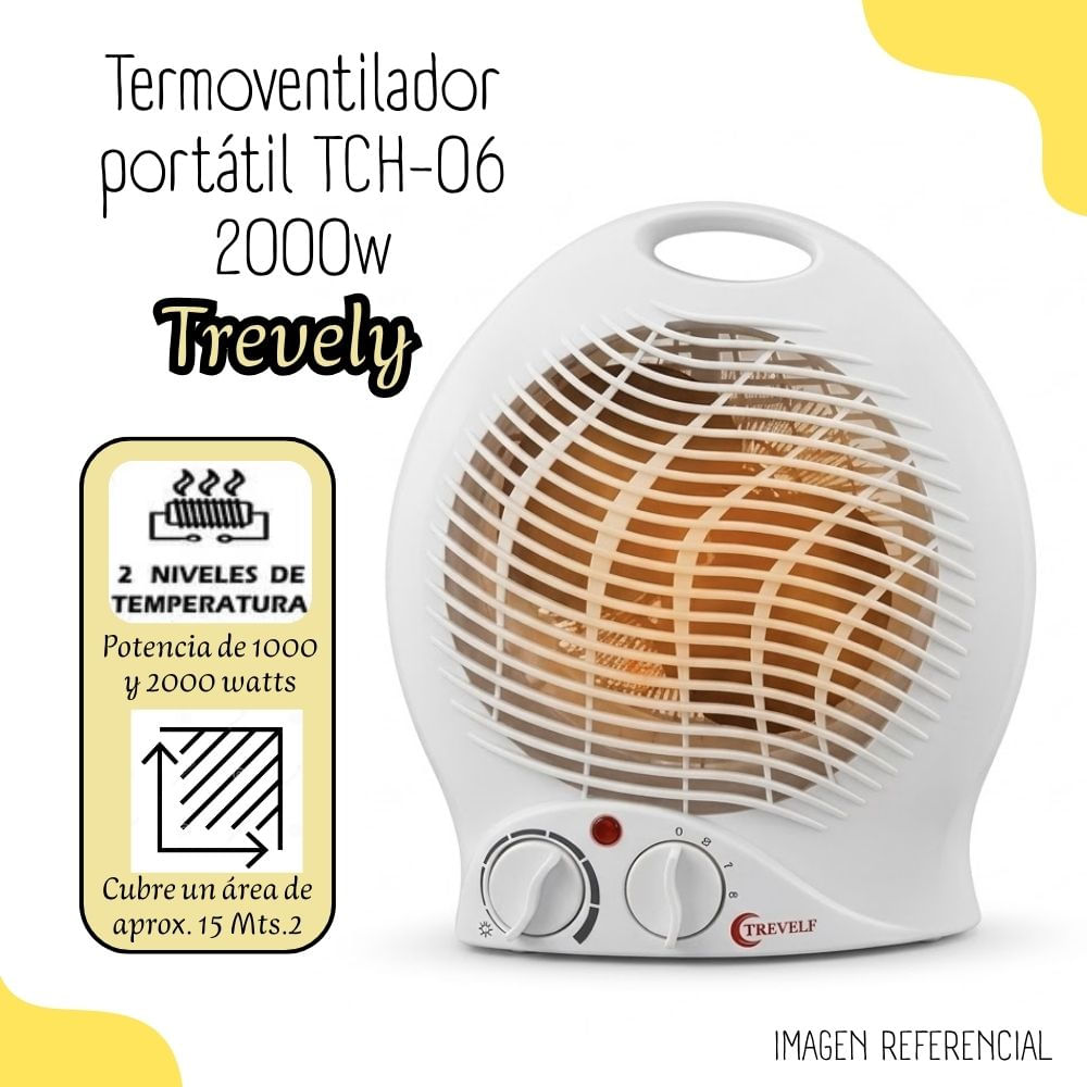 ermo ventilador portátil Trevely 2000 watts TCH-06