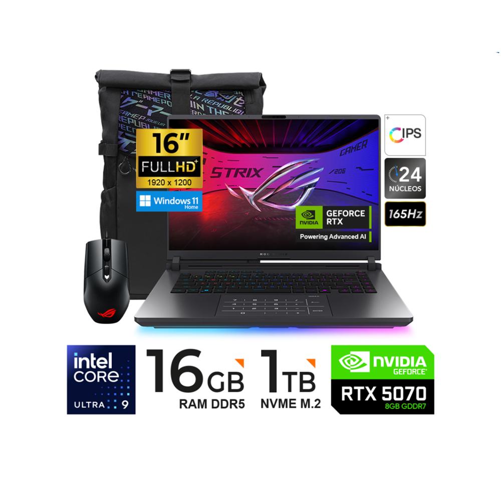 LAPTOP ASUS ROG STRIX  G16 ULTRA 9 275HX 1TB SSD 16GB RTX5060 8GB W11