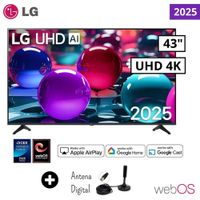 Televisor LG 43 Smart TV 4K UHD AI ThinQ 43UA7300PSB + Antena Digital