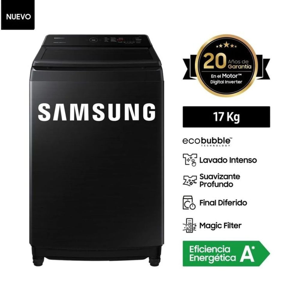 LAVADORA SAMSUNG WA17CG6441BVPE 17KG