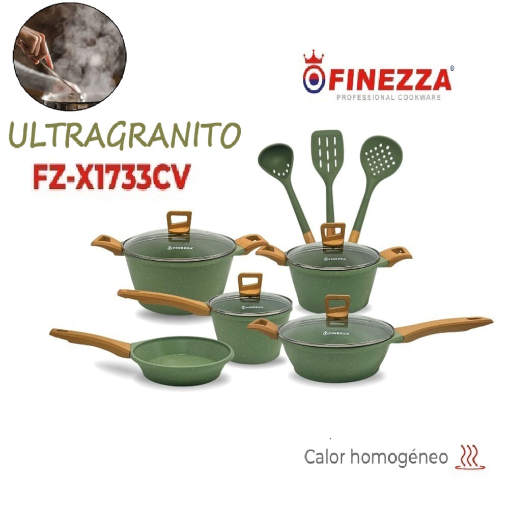 Juego de ollas ultragranito de 12 pzs-Finezza FZ-X1733CV