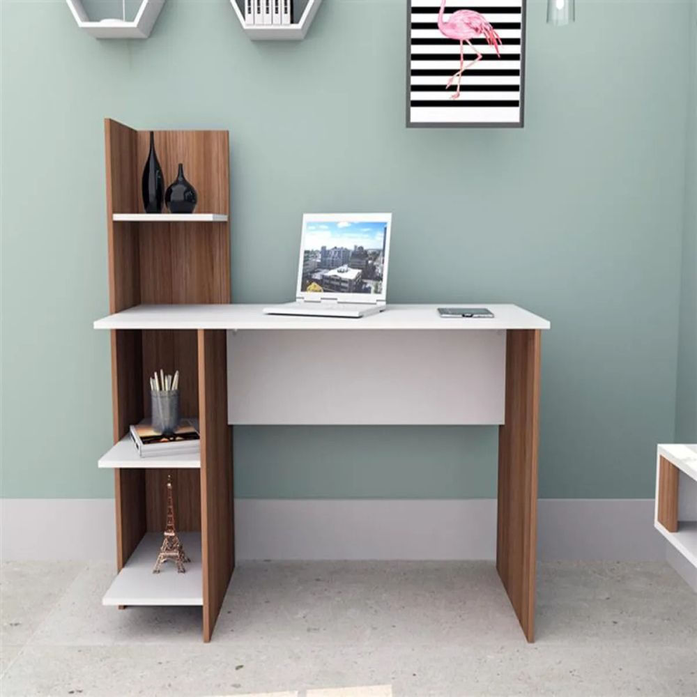 Escritorio Funcional Izumi Caramelo y Blanco | Masiva Home