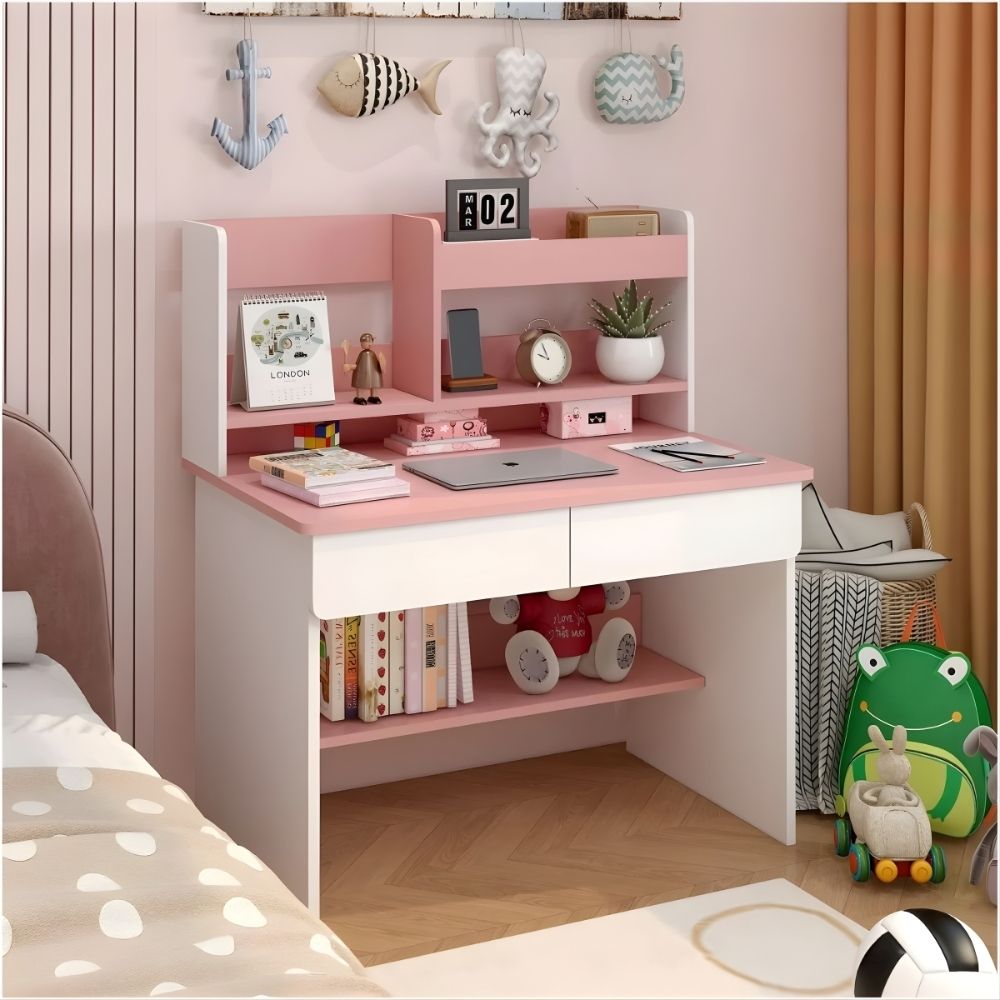 Escritorio Infantil Megan Rosa y Blanco | Masiva Home