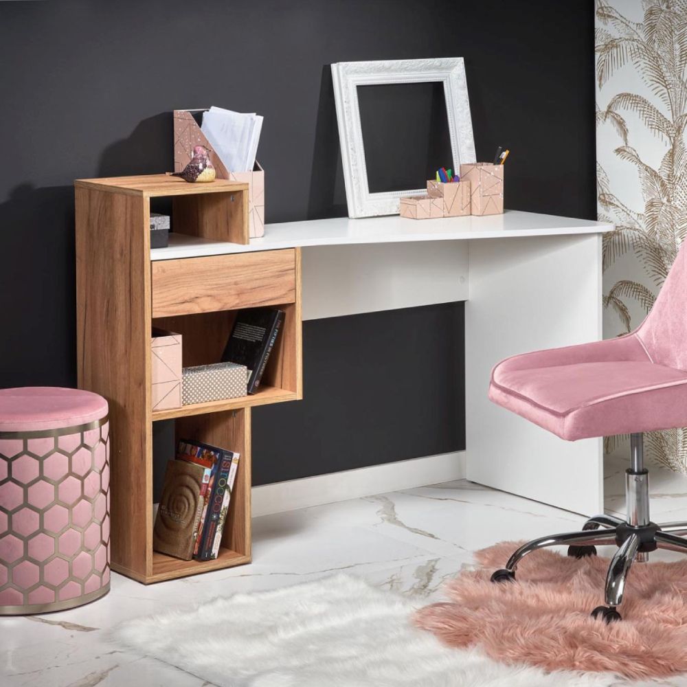 Escritorio de Oficina Steve Blanco y Marron | Masiva Home