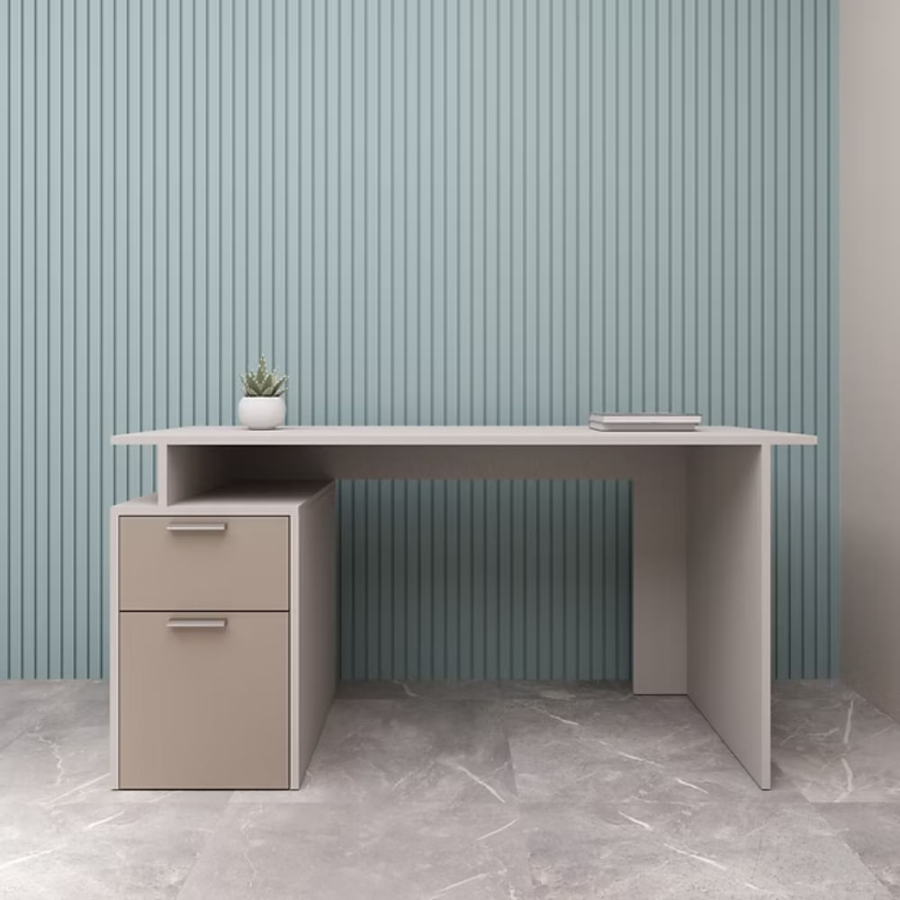 Escritorio Modular 2 cajones Gris y Blanco | Masiva Home