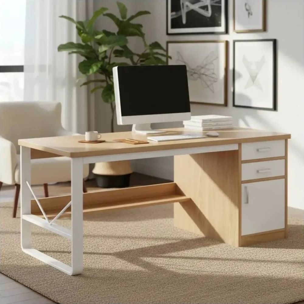 Escritorio Himari 120cm Duna y Blanco | Masiva Home