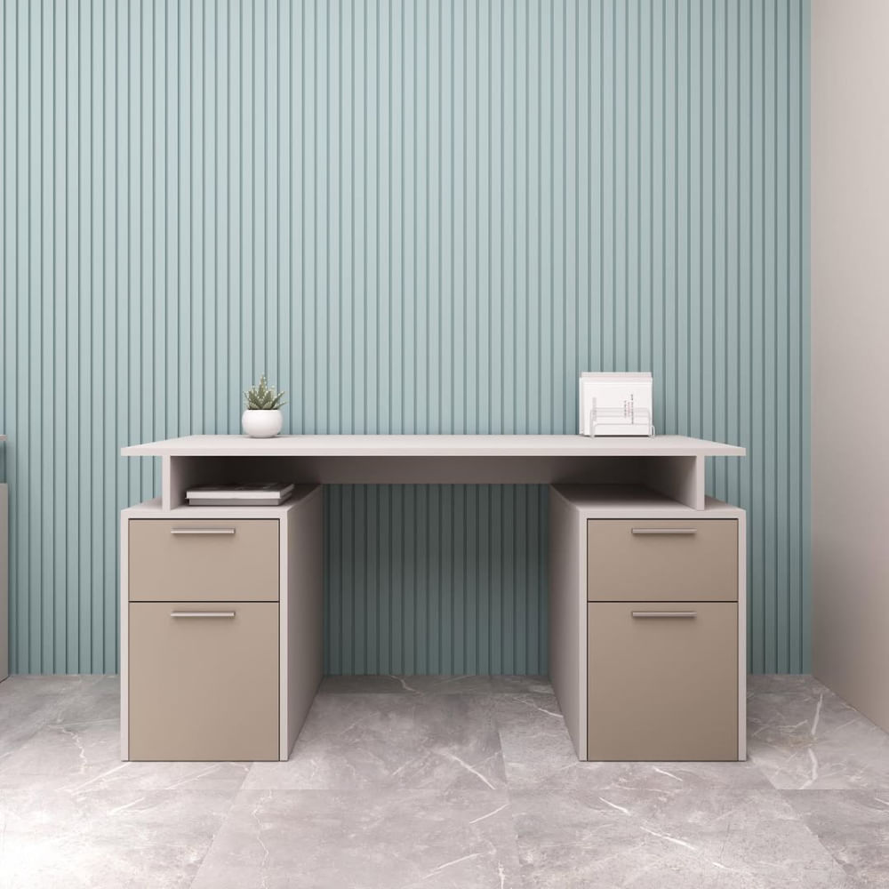 Escritorio Renato 4 cajones Gris y Blanco | Masiva Home