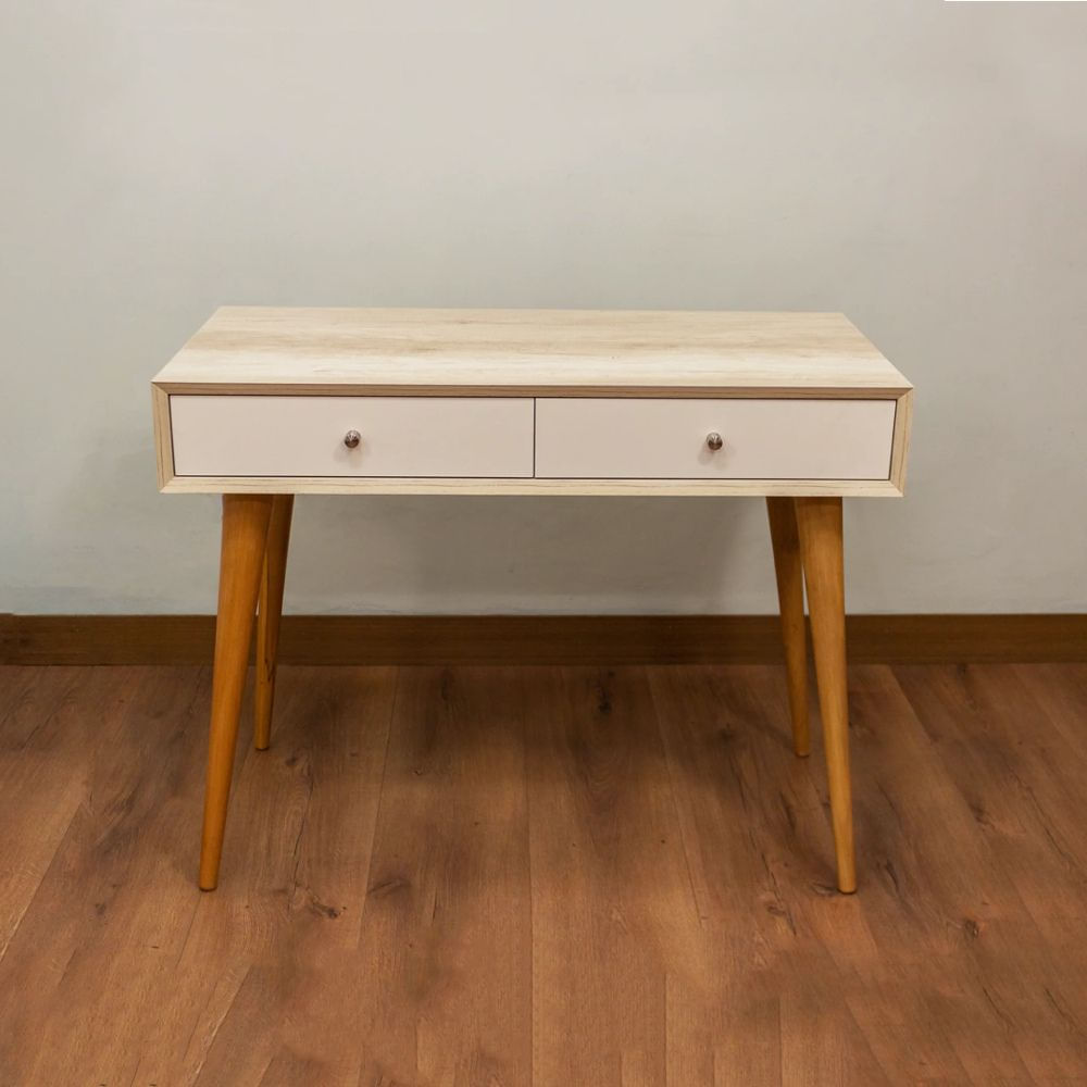 Escritorio Lauren 2 cajones Gris y Blanco | Masiva Home