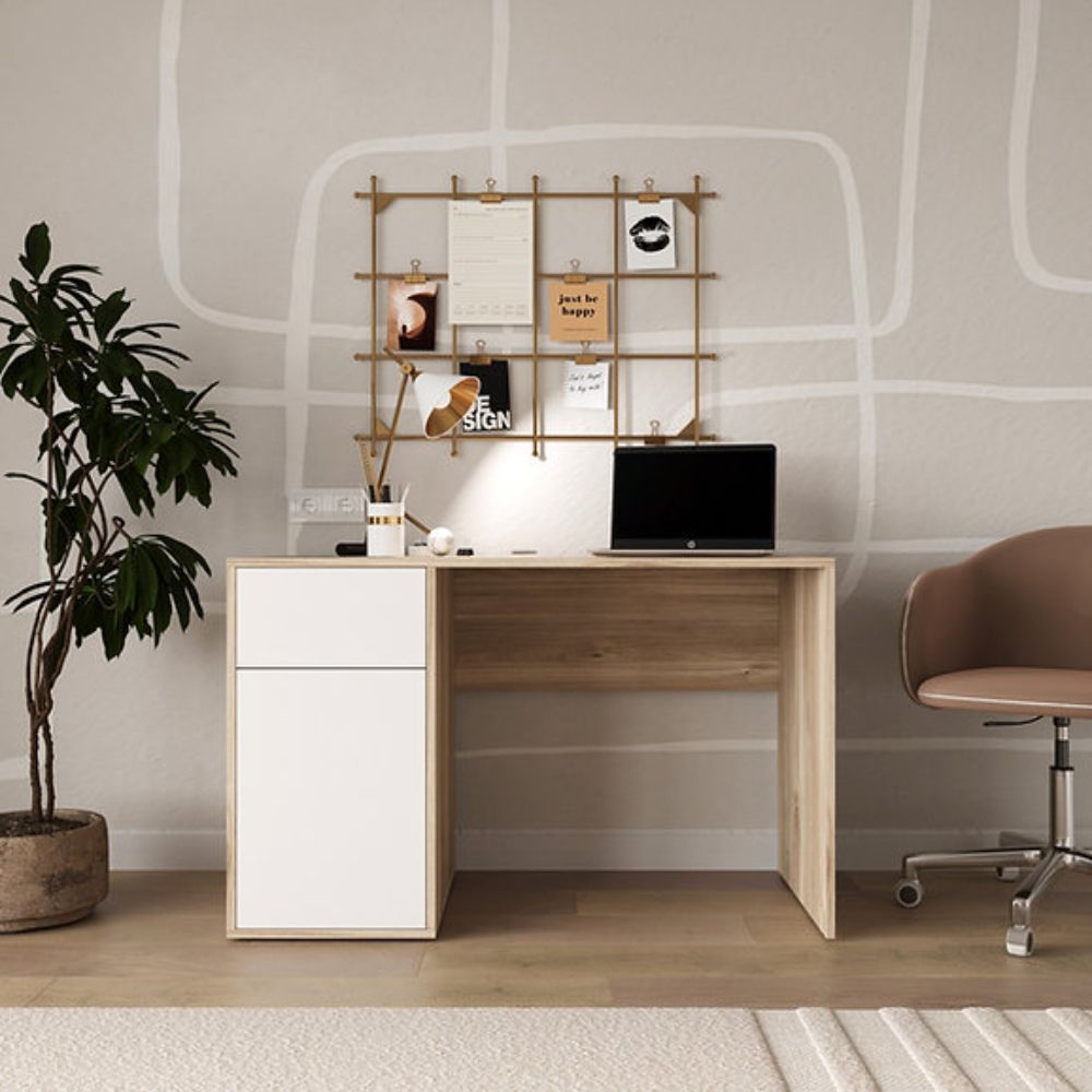 Escritorio Moderno Arden Plomo y Beige| Masiva Home