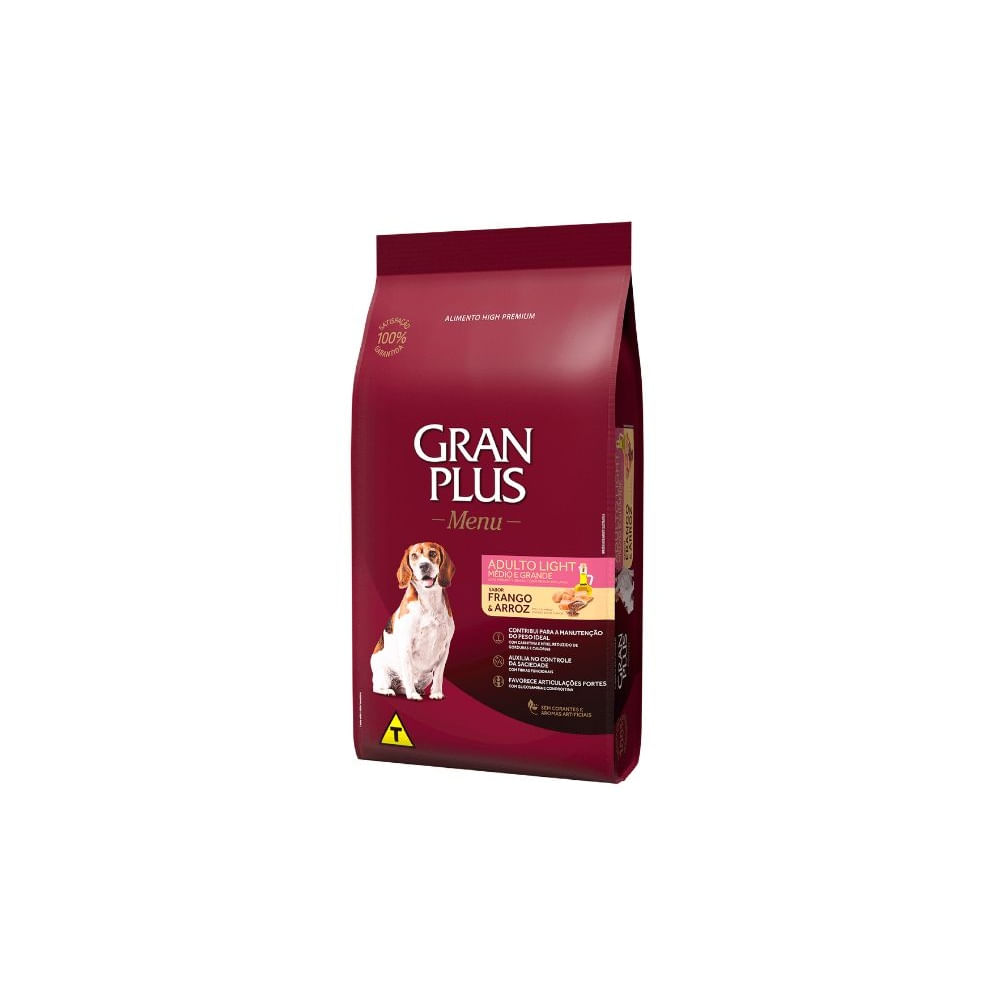 Gran Plus Perro Adulto Light Pollo y Arroz 15 Kg