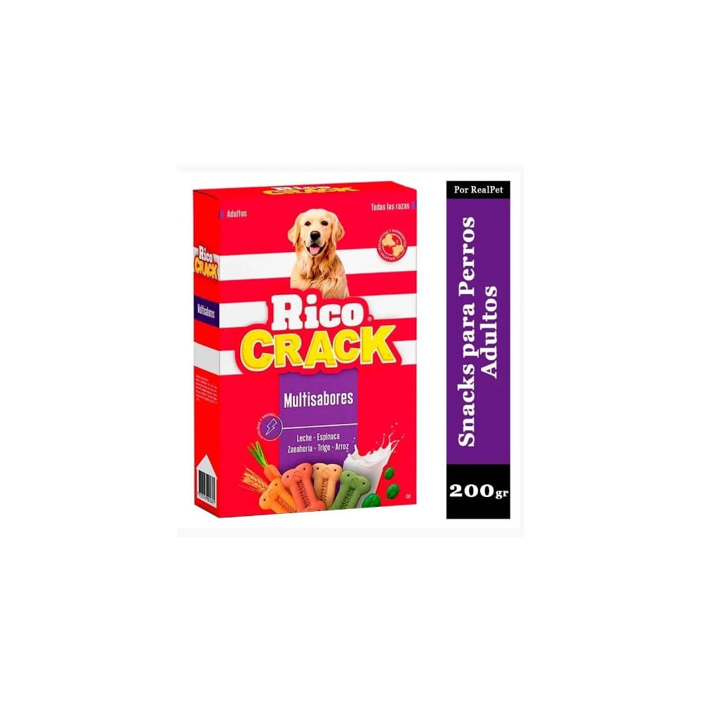 Ricocrack Multisabores Snack Crocante para Perros - 200 gr Ricocrack Multisabores Snack Crocante para Perros - 200 gr