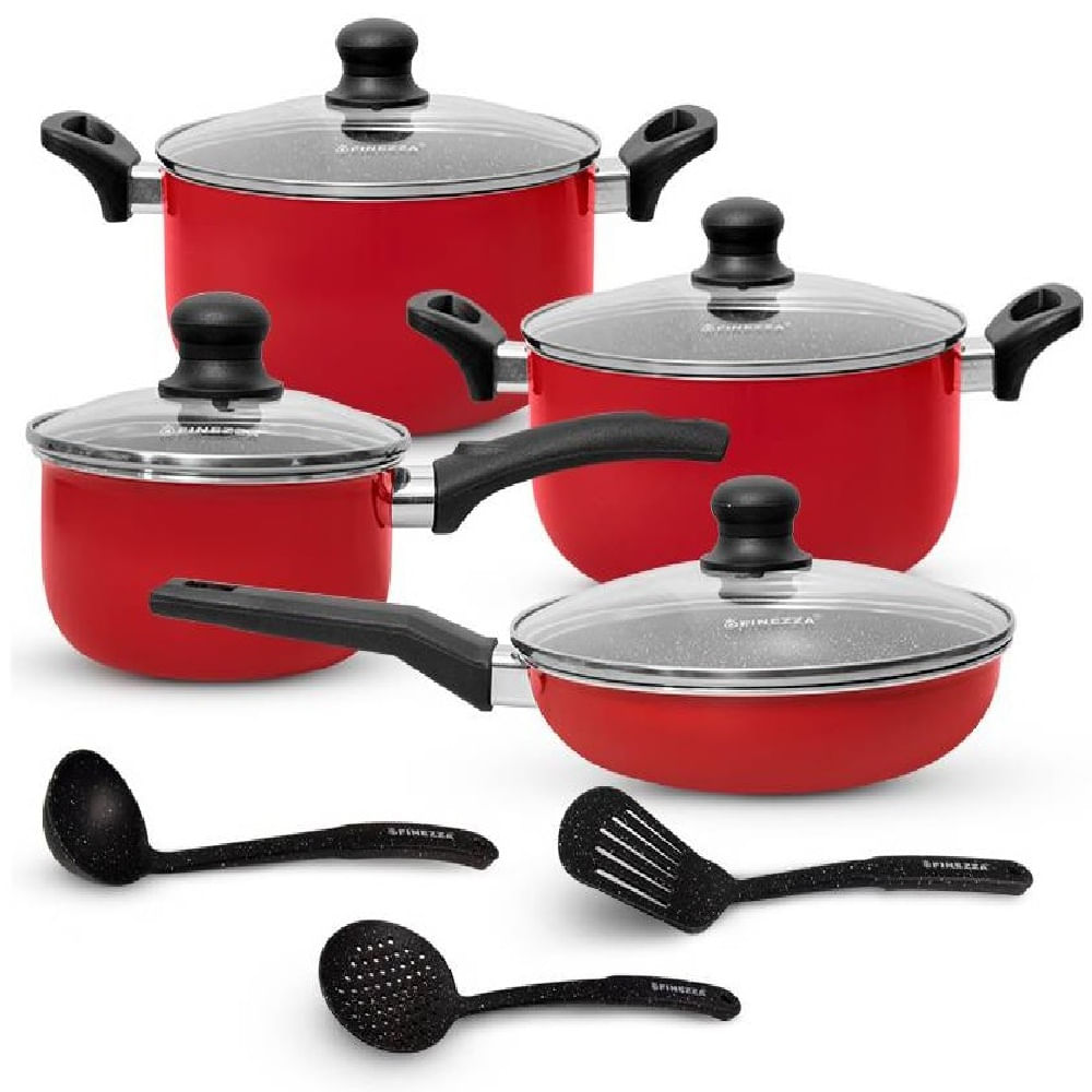 SET DE OLLAS  DE ULTRAGRANITO ROJO 11 PZAS FZ-X1705M