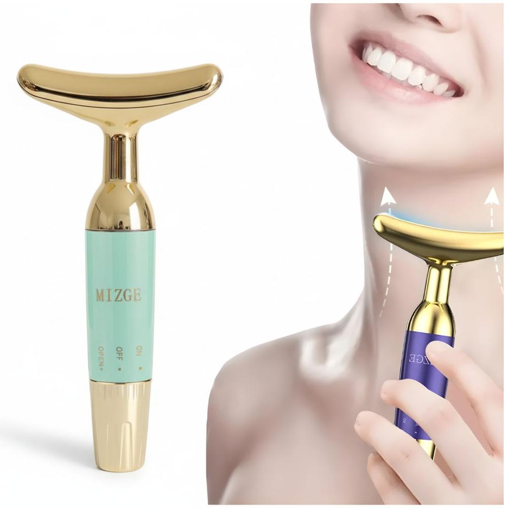 Masajeador Facial Eléctrico Media Luna Estiramiento Rostro Y Cuello MGE-018 Verde