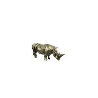 Figura Decorativa Rinoceronte Dorado Estilo Origami - Adorno Elegante para Sala Regalo Ideal
