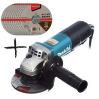 Amoladora Angular 4 1/2"" 840Watts + 10 discos de corte 1mm  Makita 9557HPG