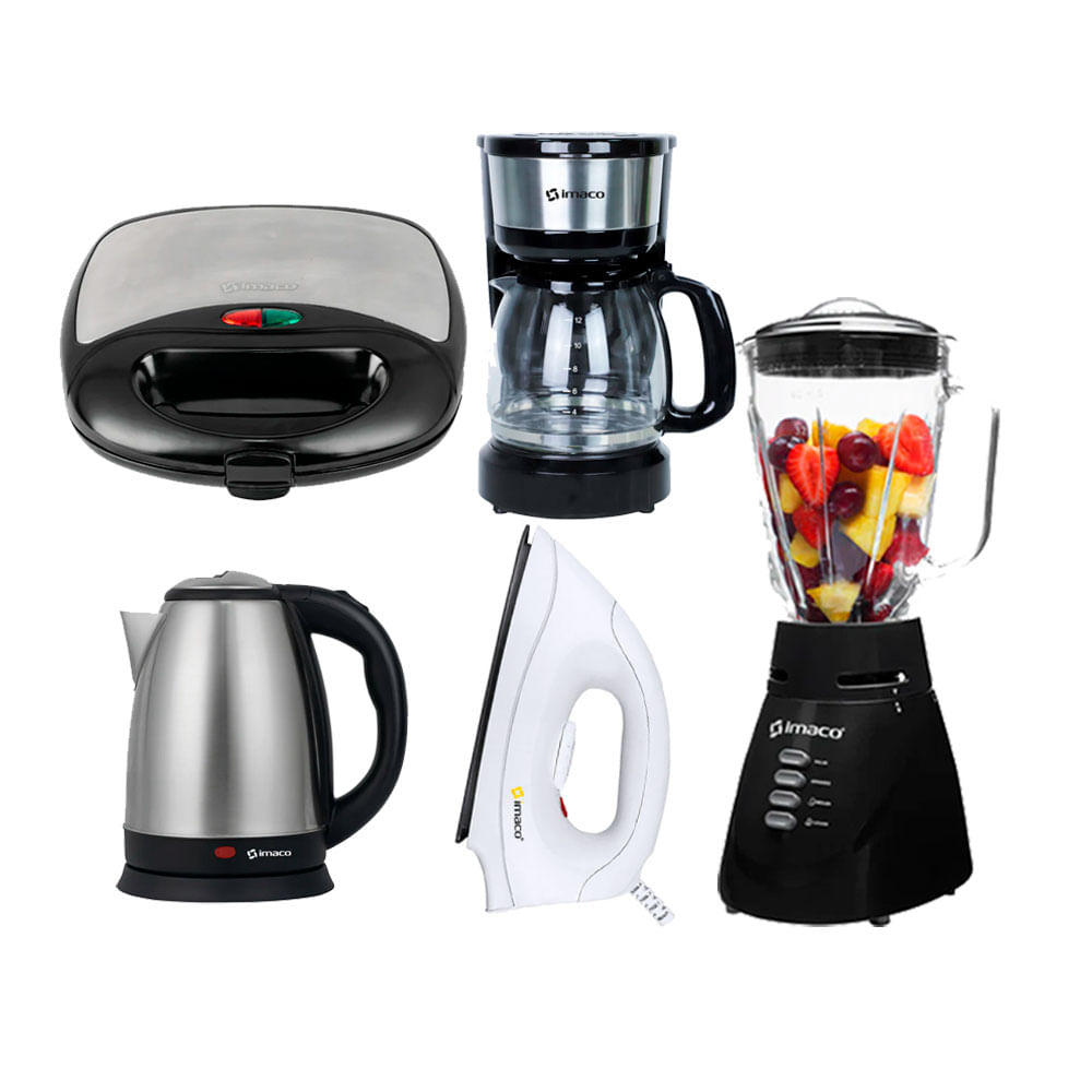 Combo Licuadora Imaco Sandwich Grill Hervidor Cafetera Plancha