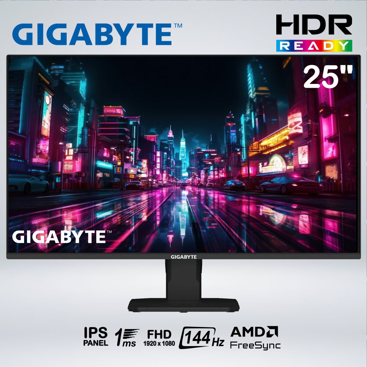 MONITOR GAMER GS25F14 FULL HD 24.5'' IPS 144hz 1ms HDR10 AMDfreesync NEGRO