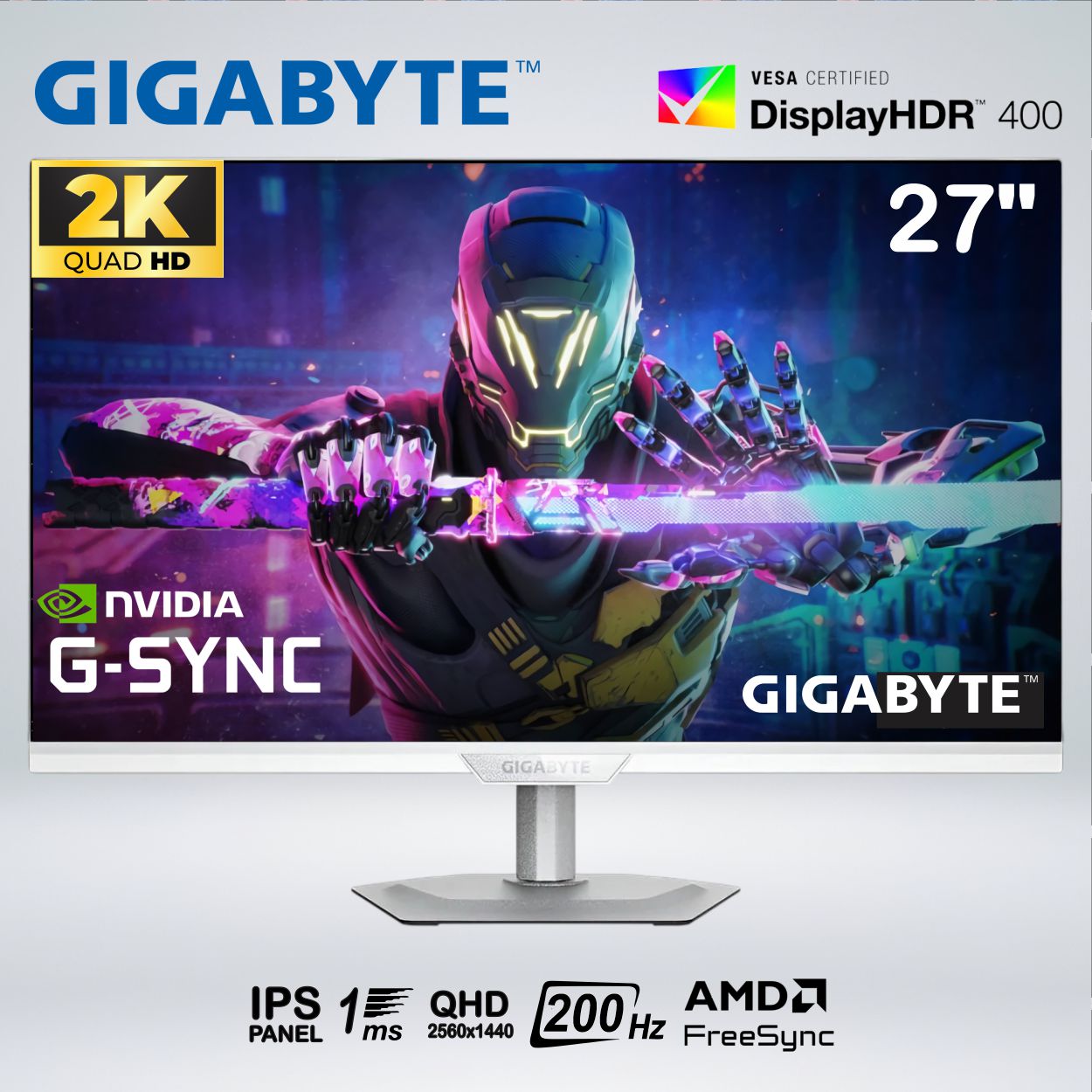MONITOR GAMER M27Q2 QD ICE QHD 27'' IPS 200hz 1ms HDR400 NVIDIA G SYNC PIVOTE