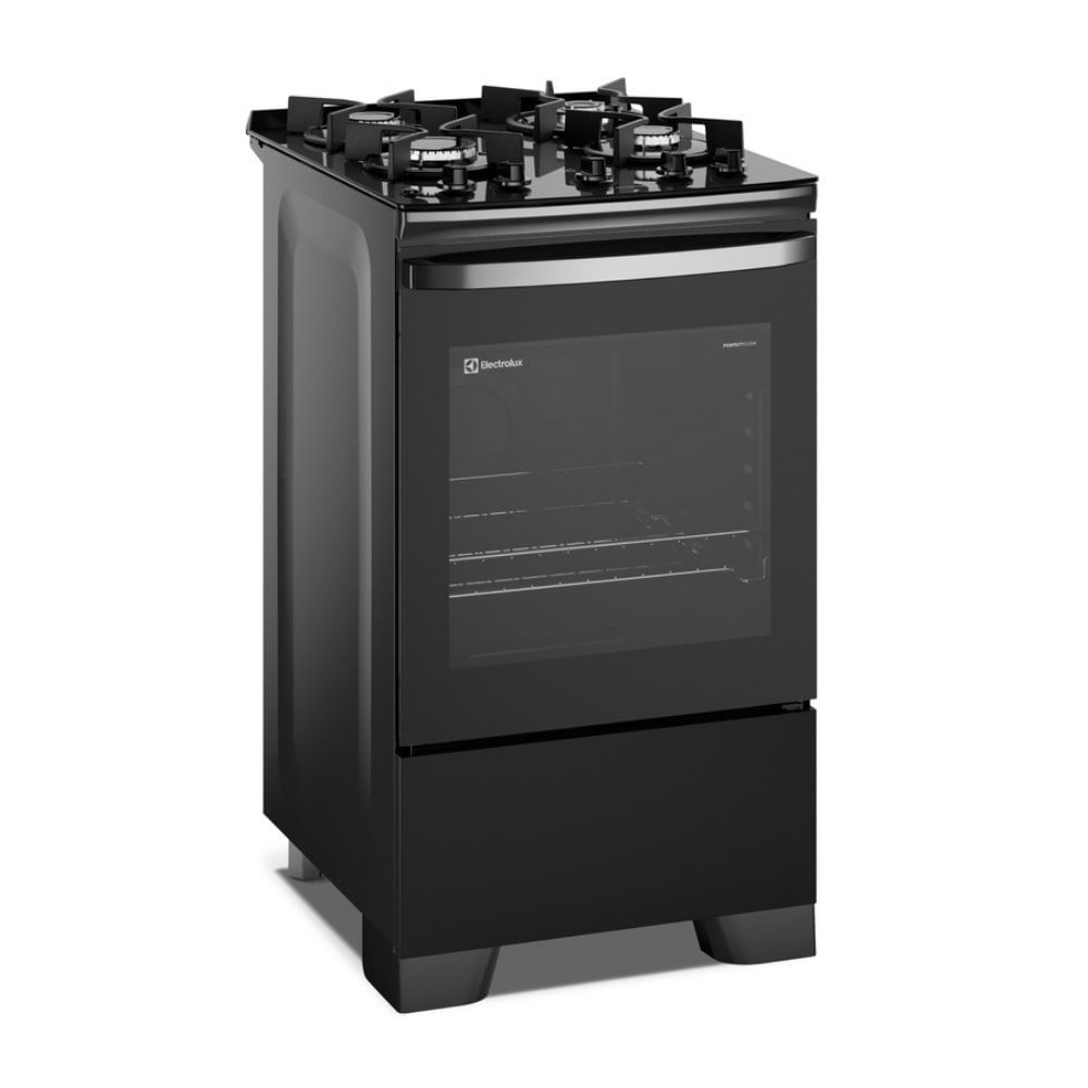Cocina de Pie Electrolux F4EGB 52cm Triple Llama 4 Quemadores Negro