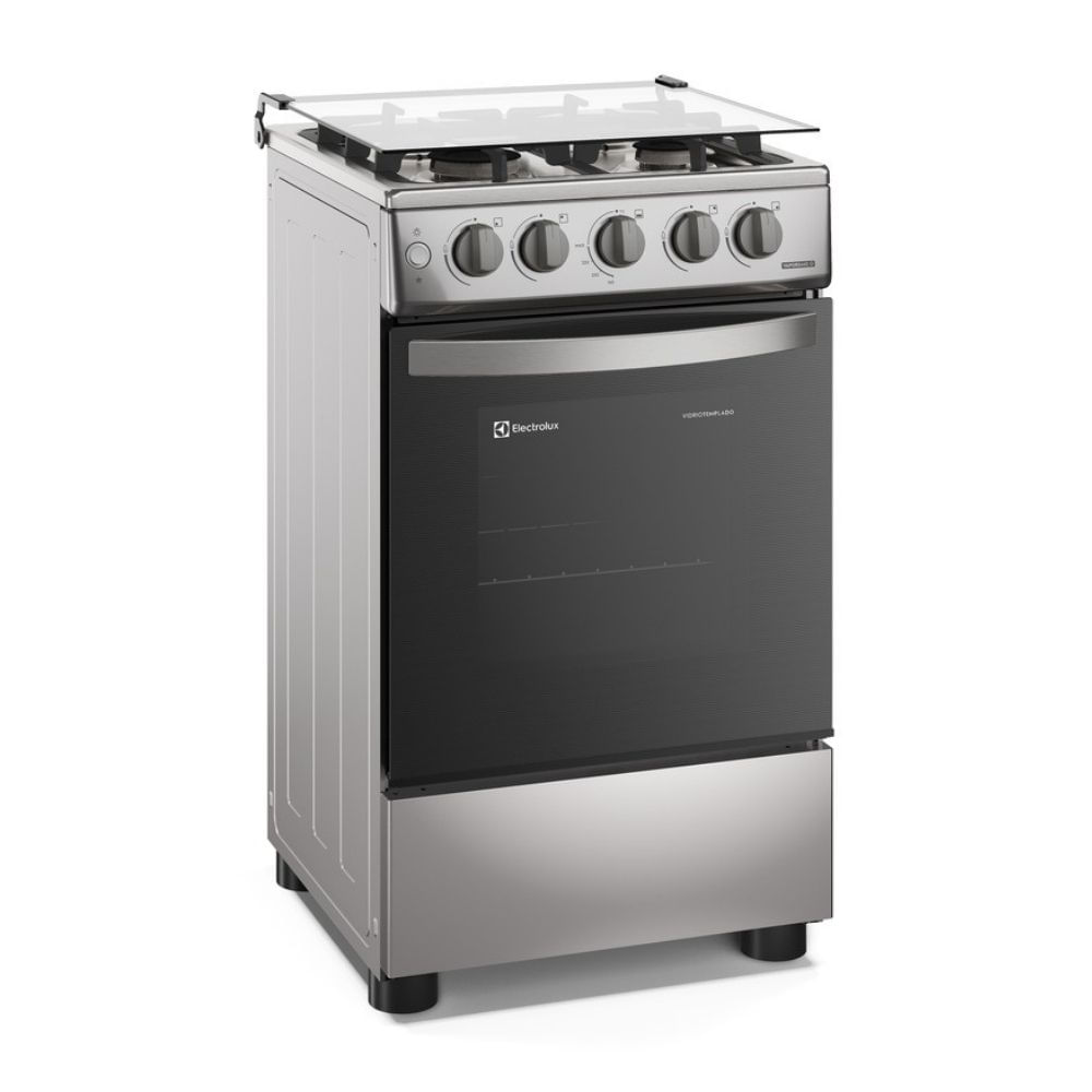 Cocina de Pie Electrolux FE4XSR 50cm Vaporbake 4 Quemadores Silver