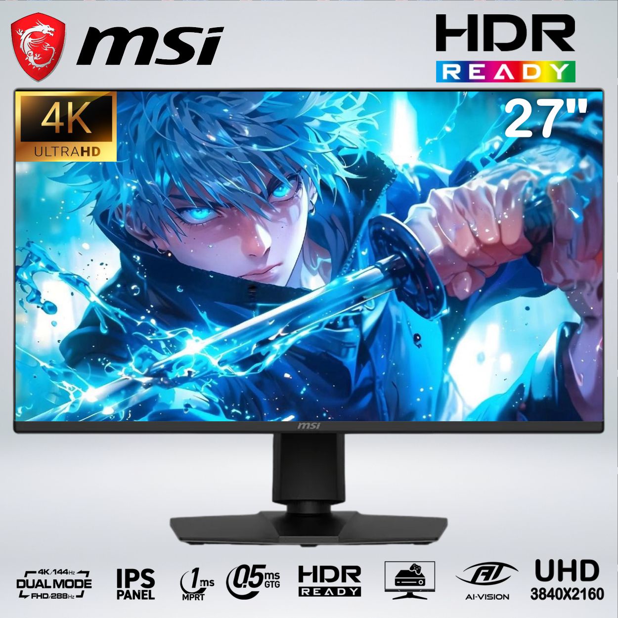 MONITOR MAG 275UPD E14 UHD 4K 27  PULGADAS IPS 144hz 1ms HDReady MODO CONSOLA