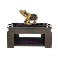 Mesa de Centro con Vidrio  Color Wengue Modelo GALLO - TEMEL