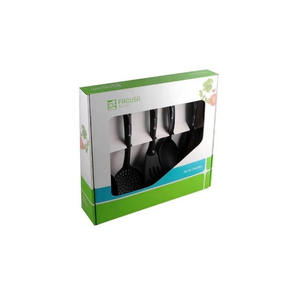 Set de utensilio facusa x 5 piezas nylon