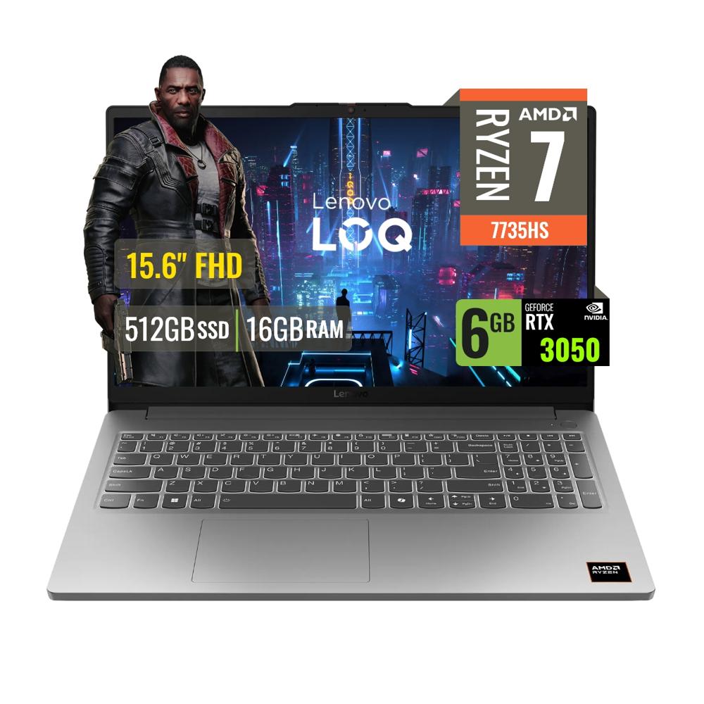 Laptop Lenovo LOQ 15ARP10E AMD Ryzen 7 7735HS 16GB RAM 512GB SSD 6GB RTX 3050 15.6 FHD 83S0004HLM