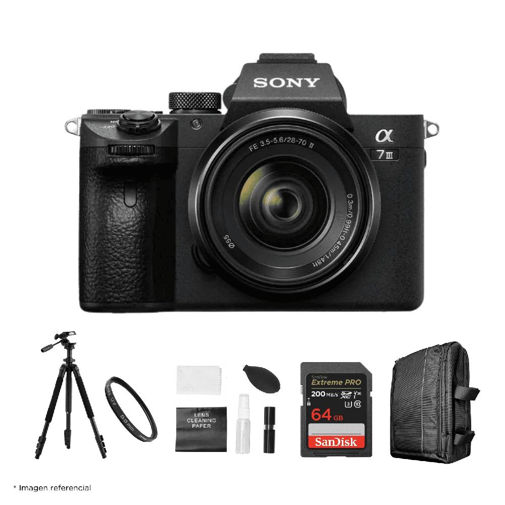 Cámara Sony Alpha 7 III Mirrorless y Lente 28-70mm II y Kit Ultimate
