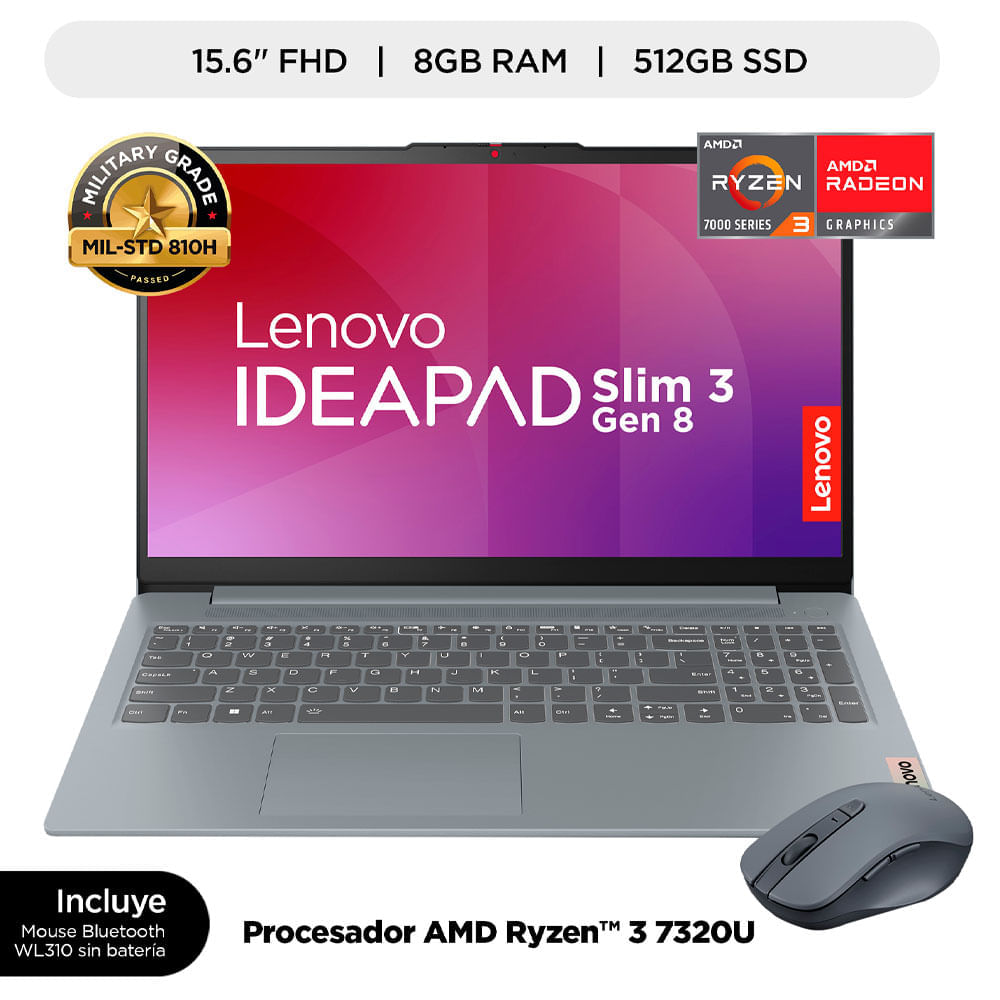Laptop LENOVO IPS 3 15AMN8 15.6"" AMD Ryzen 3 7320U 8GB 512GB SSD