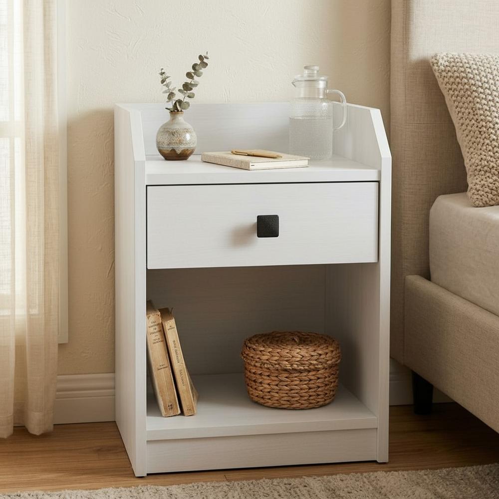 Mesa de Noche Vesperi Ferdix con cajón y perilla cuadrada