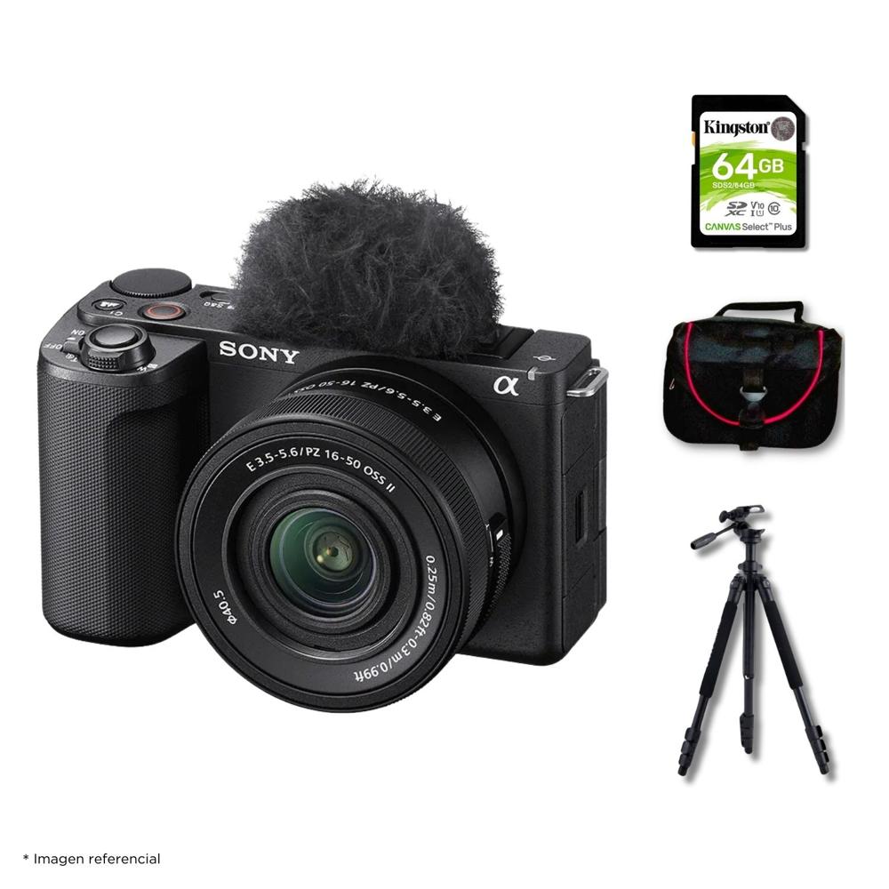 Cámara Sony ZV-E10 II Mirrorless y Lente 16-50mm II y Kit Deluxe