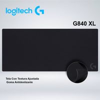 MOUSEPAD GAMER LOGITECH G840 XL BASE DE GOMA SUPERFICIE TELA SUAVE