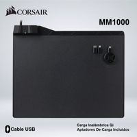 MOUSEPAD CORSAIR MM1000 CARGA INALAMBRICA QI SUPERFICIE MICROTEXTURADA