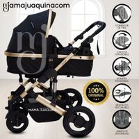 Coche Cuna Moisés de Lujo PRADO GOLD Black