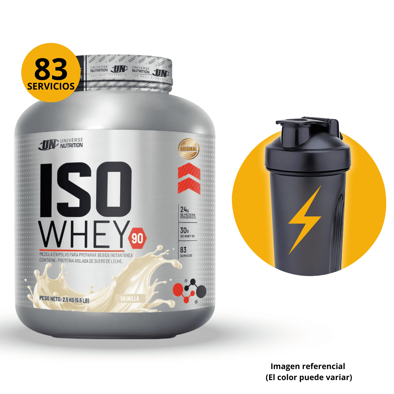 Proteína Iso whey 90 2.5kg Vainilla Universe Nutrition - Shaker