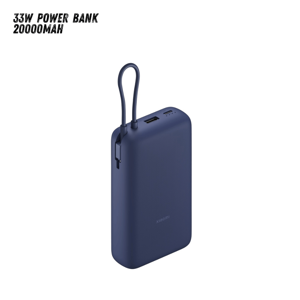 Batería Portátil XIAOMI 20000mAh Cable integrado Azul