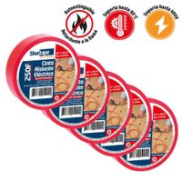 Cinta Aislante 19mm x 20 Yds Rojo Pack x 5