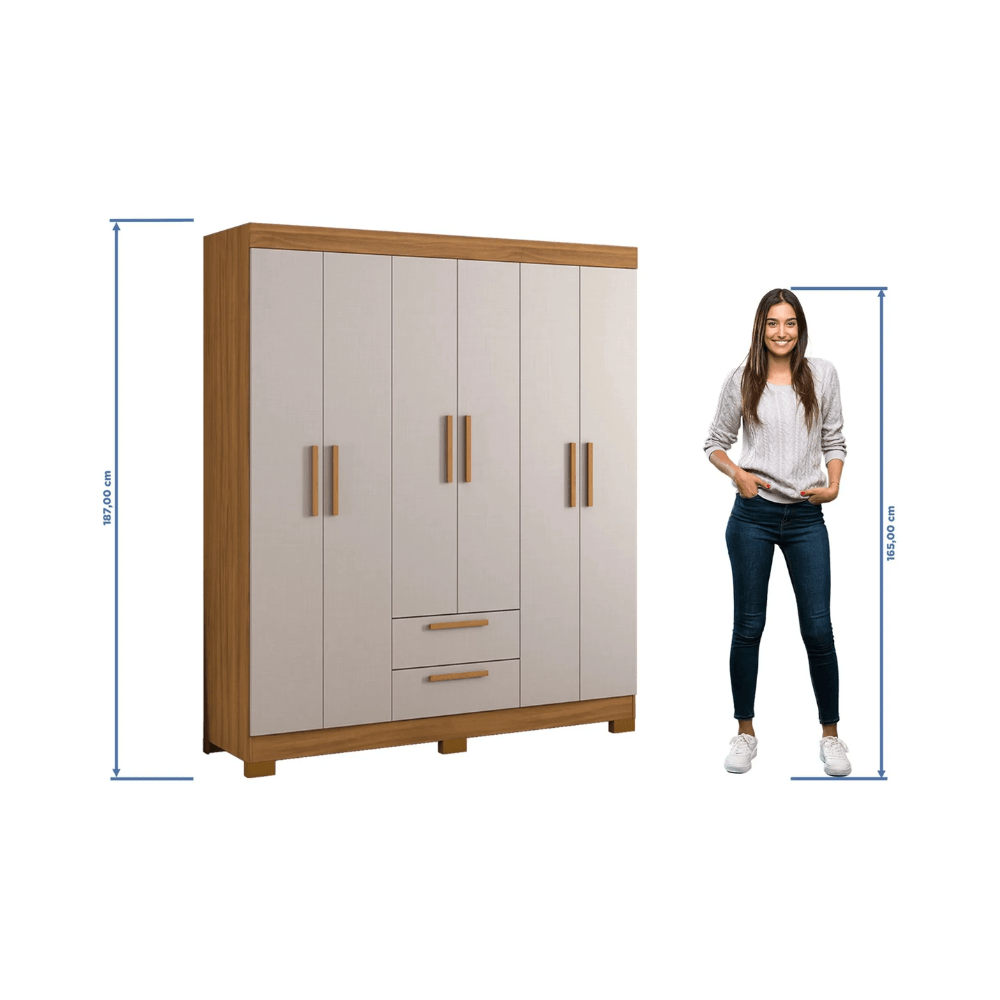 Ropero 6 Puertas 2 Cajones Nt-5130