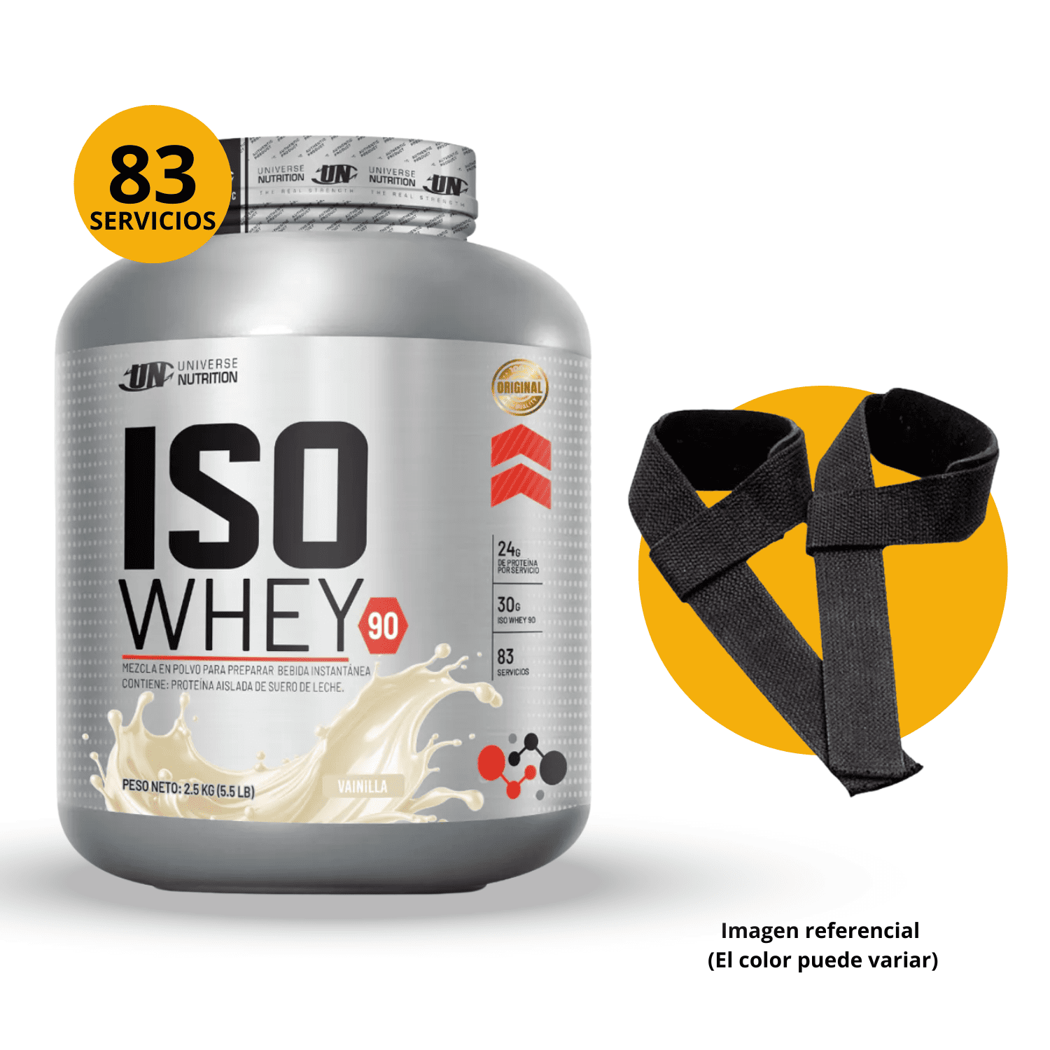 Proteína Iso whey 90 2.5kg Vainilla Universe Nutrition -Straps