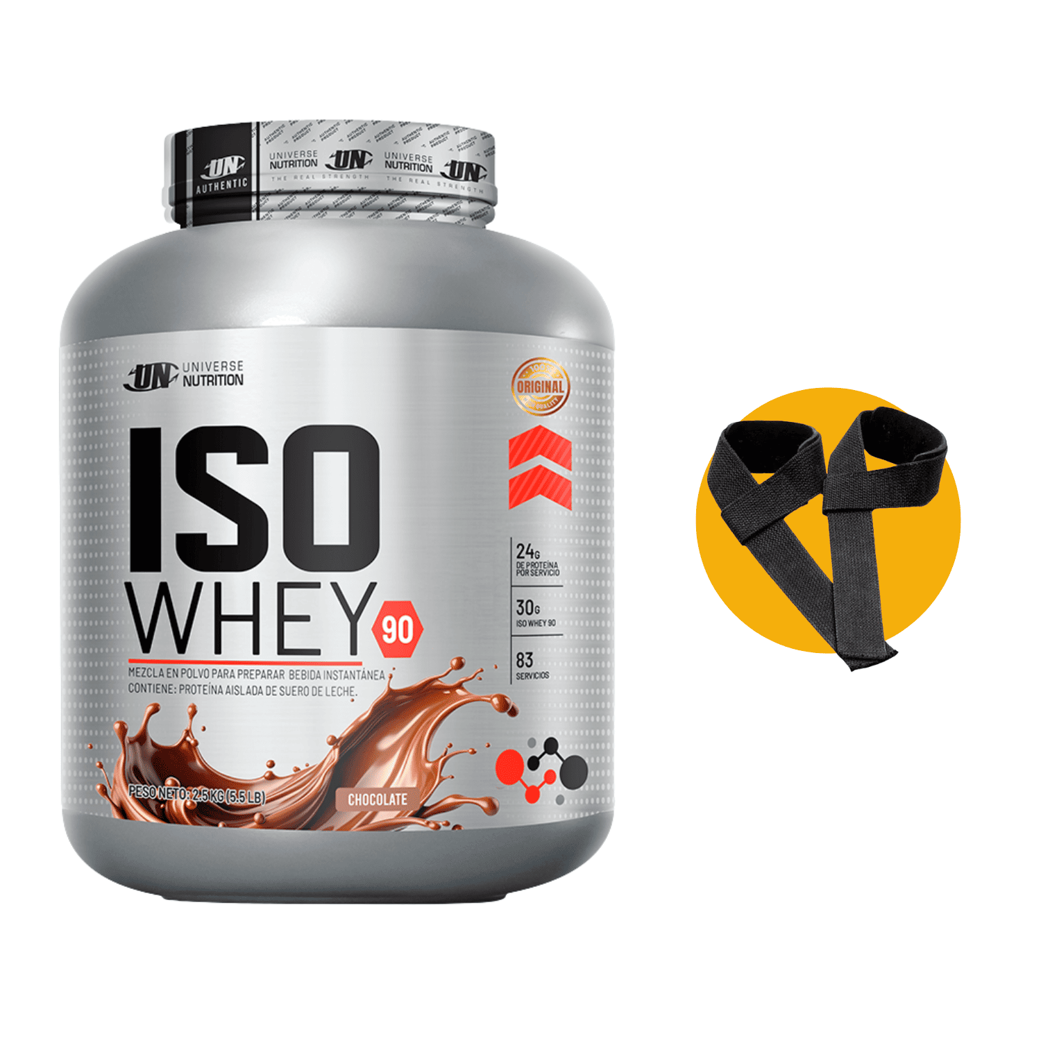 Proteína Iso whey 90 2.5kg Chocolate Universe Nutrition - Straps