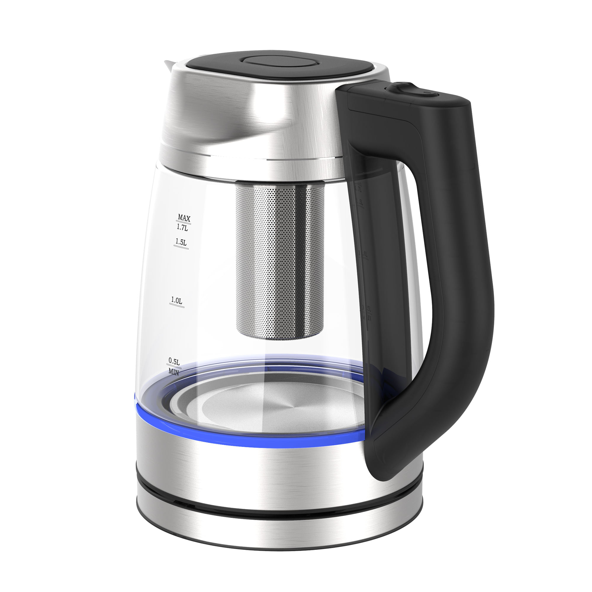 Hervidor de Cristal BLACKLINE 1.7L FK-2405C/Infusor de té Negro