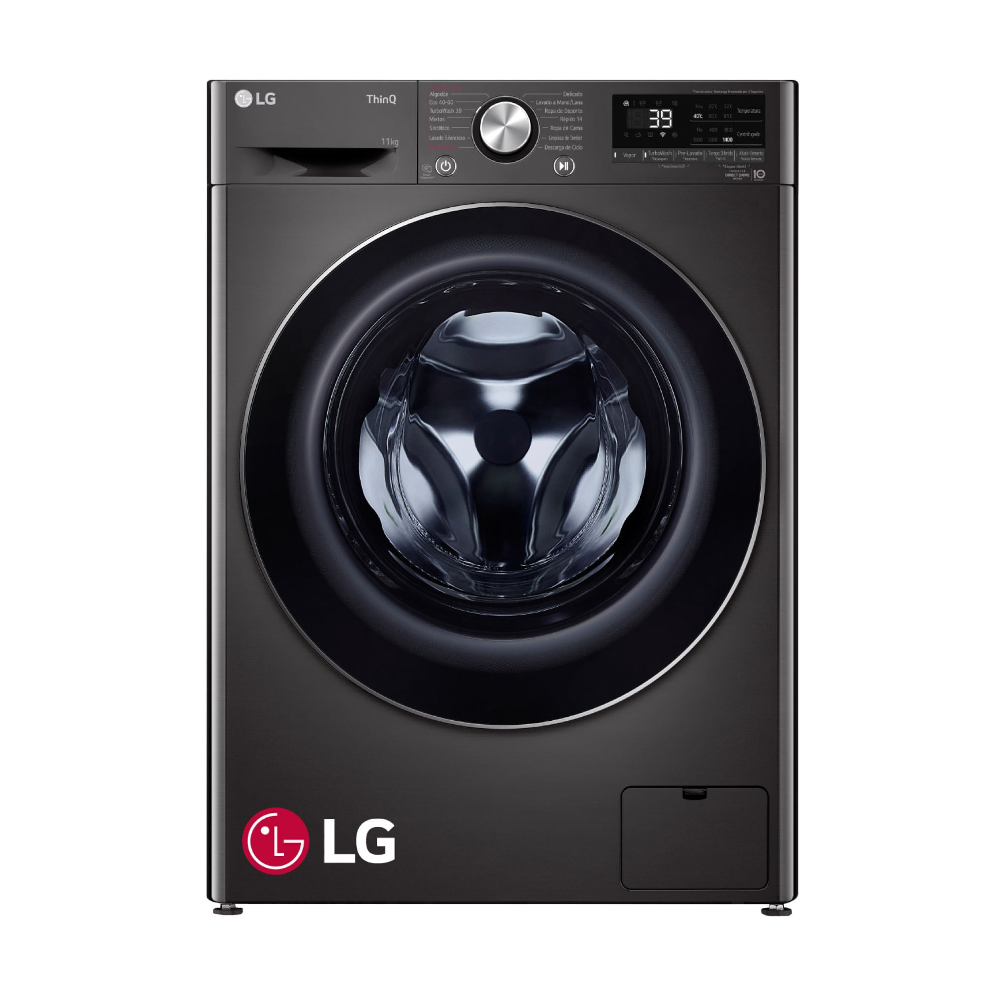 Lavadora LG Carga Frontal 11Kg WM11BVC3S6 Negro Acero