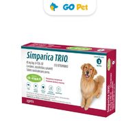 Antipulgas Simparica Trio de 20 a 40 kg x 03 Tabletas