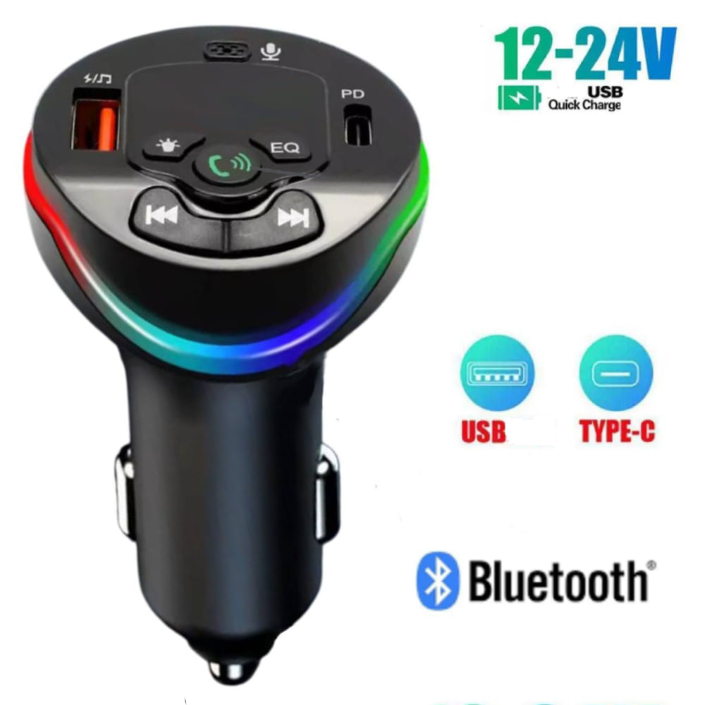 Adaptador Receptor Bluetooth para Auto Cigarrera Cargador
