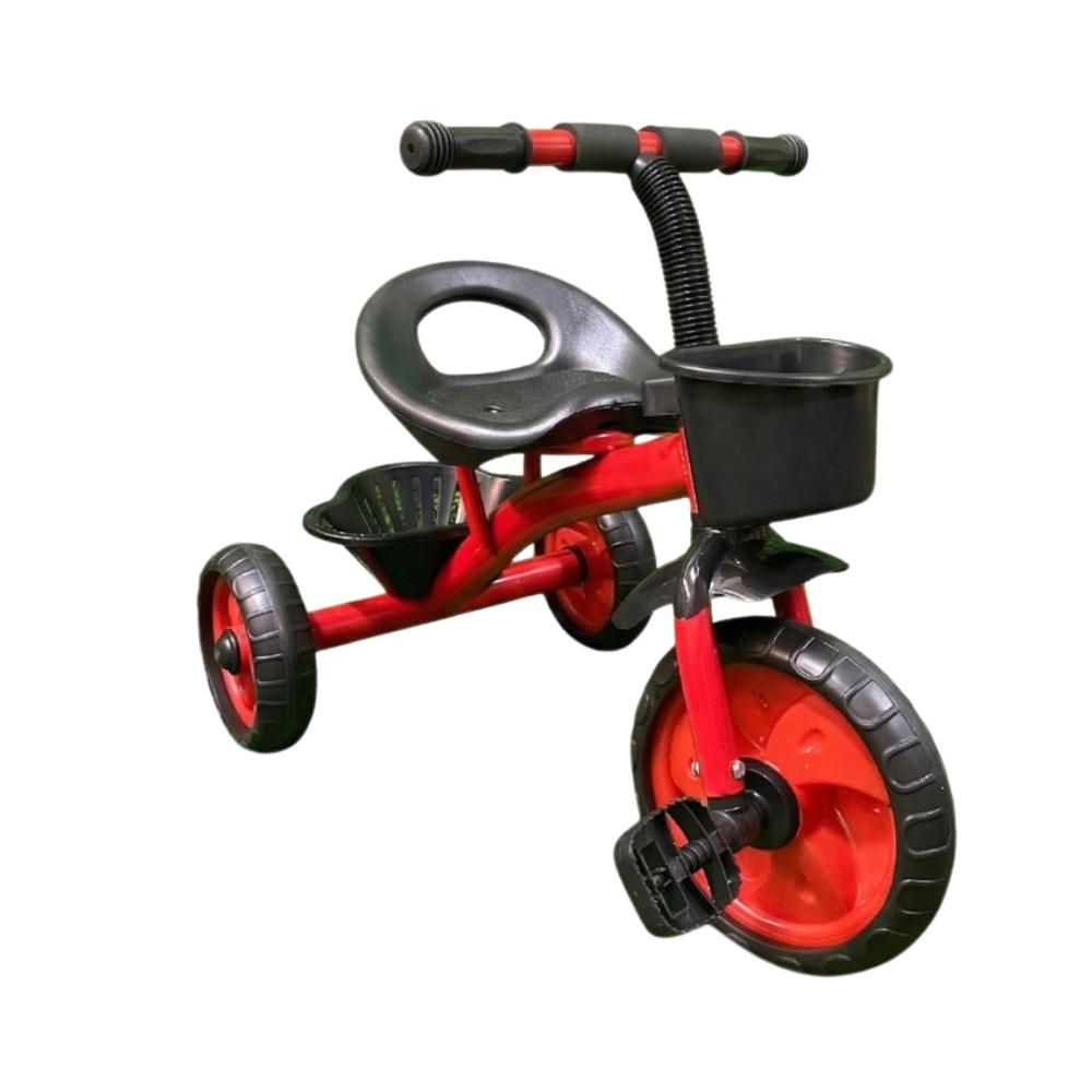 TRICICLO INFANTIL PARA NIÑOS Y NIÑAS 2 CANASTAS PORTA OBJETOS JUGUETES ROJO