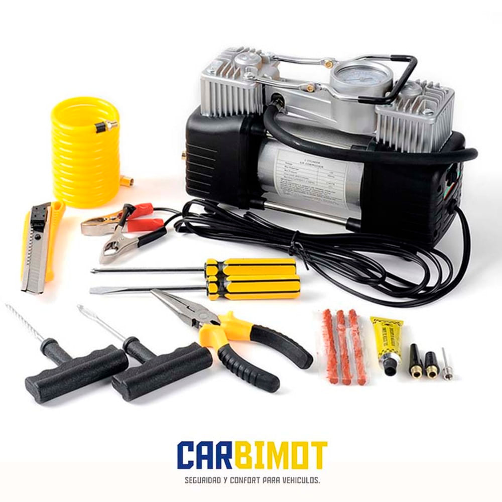 INFLADOR MINI COMPRESORA DE AIRE 12V PORTATIL PARA LLANTAS