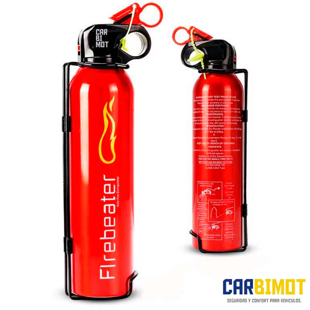 Extintor deportivo portatil rojo para autos